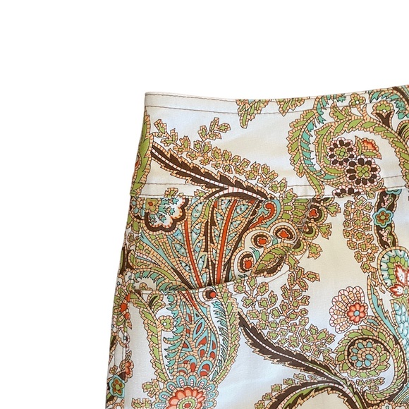 CAbi casual paisley comfort summer cruise wear vacation cotton blend skirt size8 - Picture 2 of 13